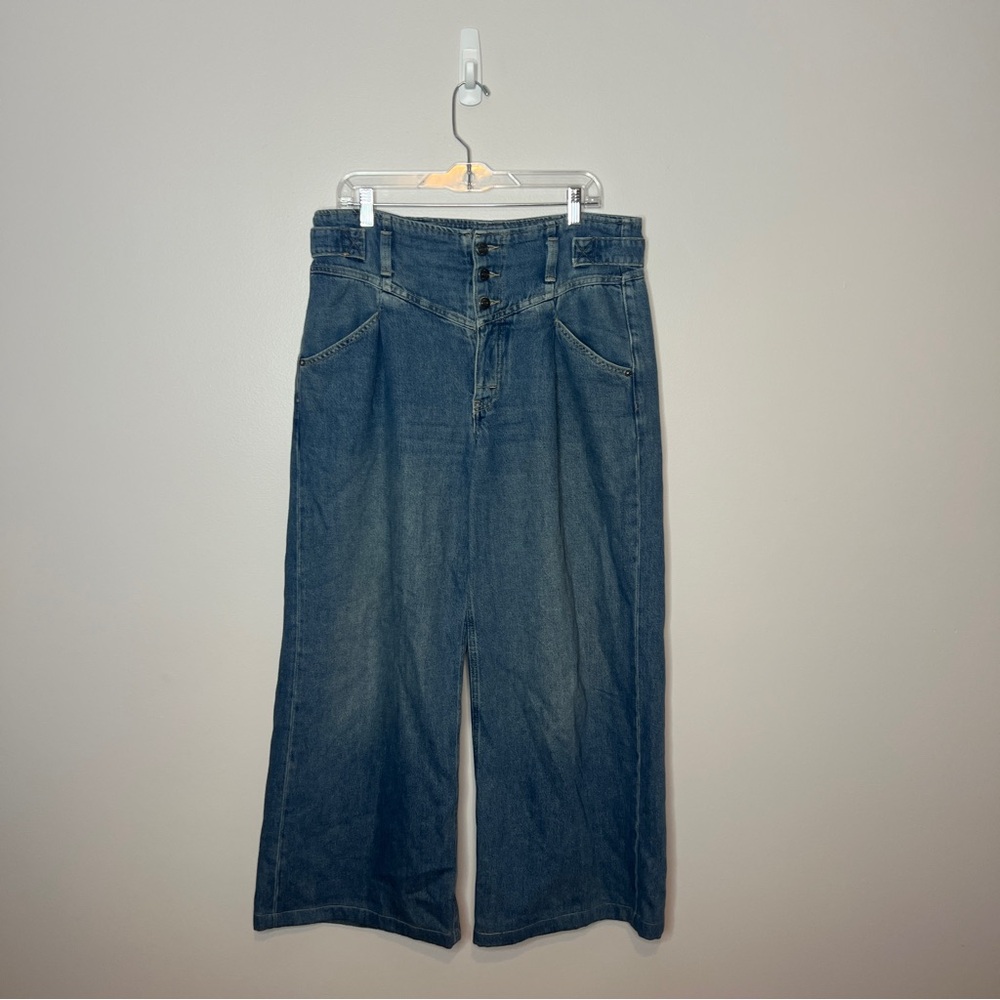 Free People Super Sweeper Wide Leg Jeans Size Medium - Picture 3 of 9
